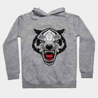 Angry Wolf Face Artwork for everyone who love wild life Hoodie